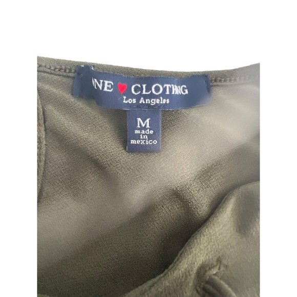 One Clothing Pants & Jumpsuits Olive Green Long Sleeved Romper Sz Medium Keyhole - Picture 4 of 12